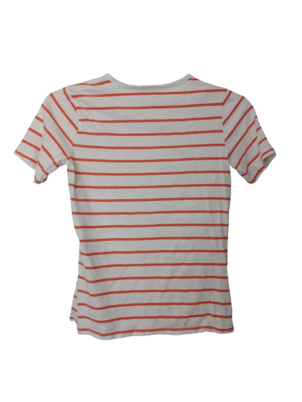 Denim & Co Womens XXS Orange White Striped TShirt Ready For The Beach #D-36 - Picture 2 of 6